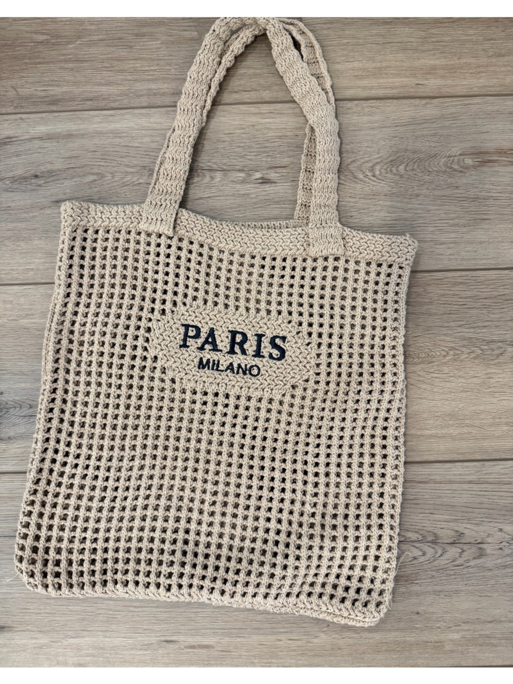 PARIS Milano Cream Crochet Tote Bag